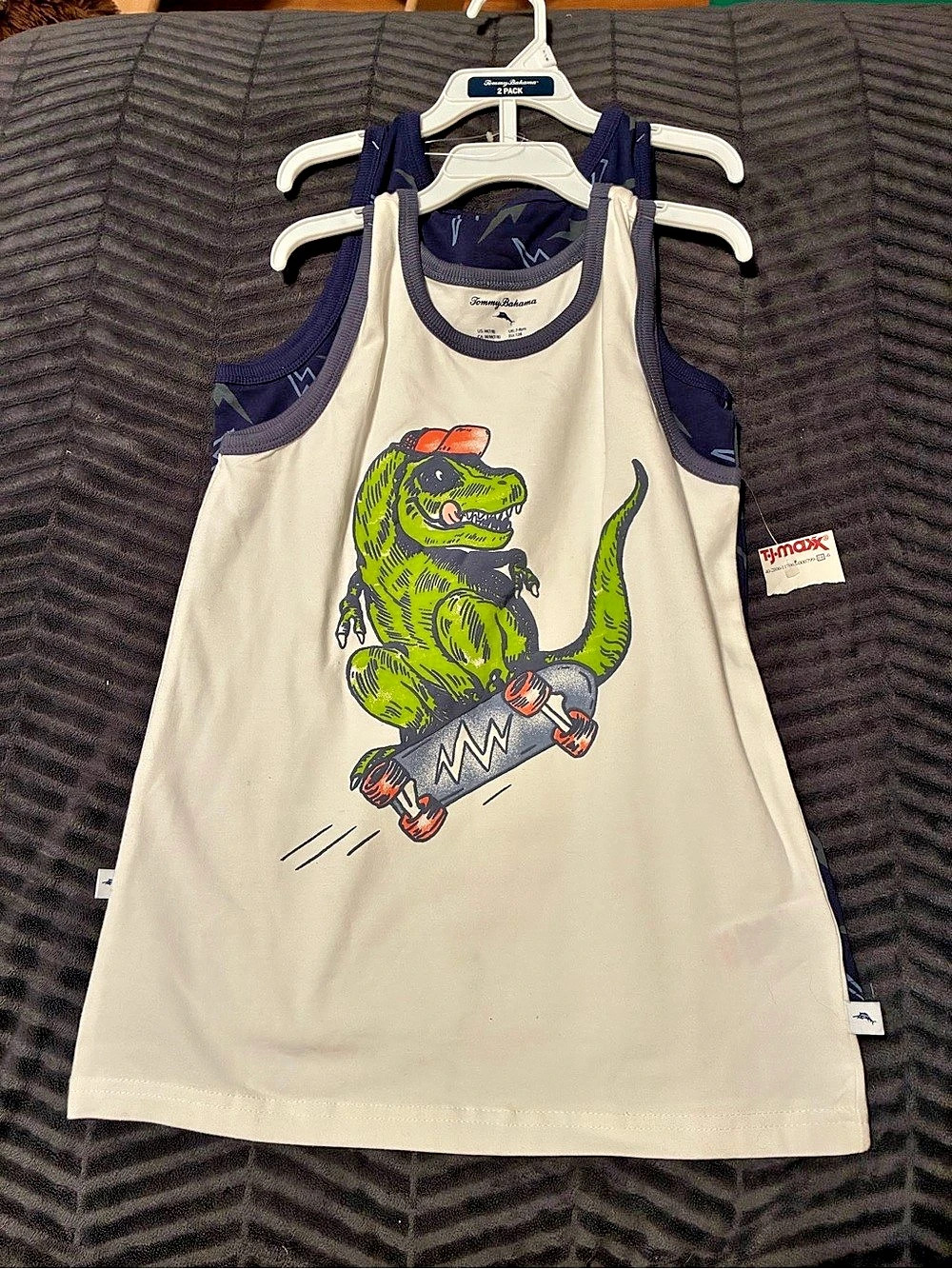 Tommy Bahama Boys Graphic Tanks White & Blue Size Medium NWT
